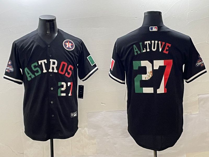 Men Houston Astros #27 Altuve Black Fashion Game 2025 Nike MLB Jersey style 2->houston astros->MLB Jersey